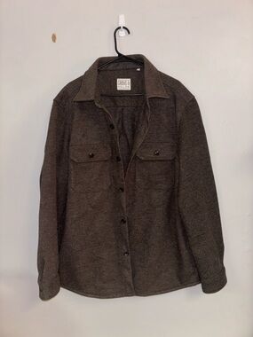 Men's Brown Blend Shirt Jacket